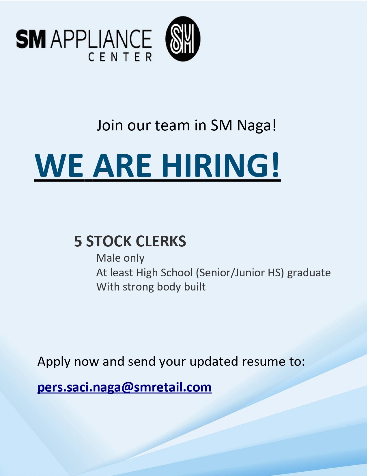 SMAPPLIANCES HIRING !!! 